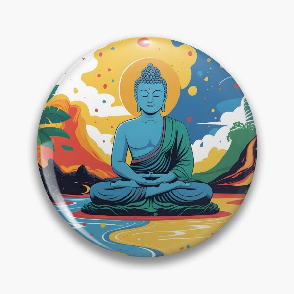 Item preview, Cosmic Nirvana: Buddha's Serenity by the Sacred River designed and sold by UrvashiStudio.