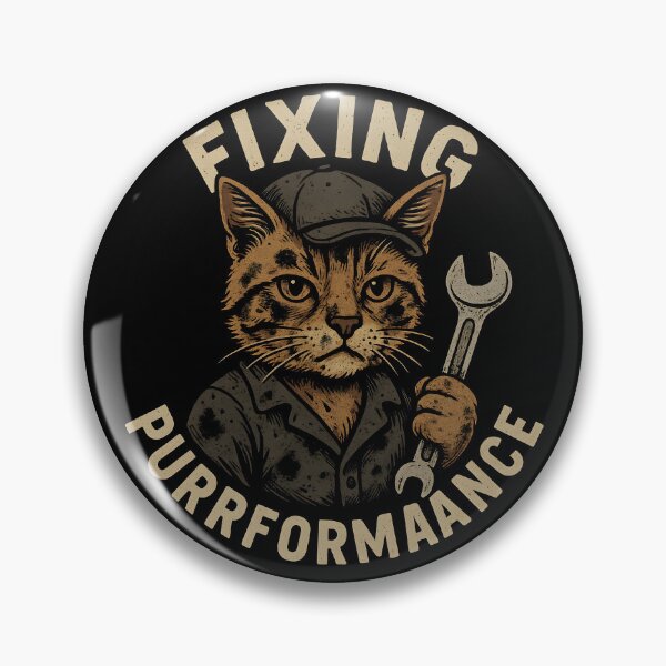 Item preview, Fixing Purrformance – Funny Greasy Mechanic Cat with Wrench designed and sold by Weorus.