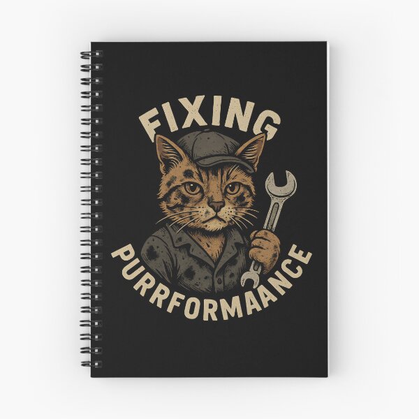 Item preview, Fixing Purrformance – Funny Greasy Mechanic Cat with Wrench designed and sold by Weorus.