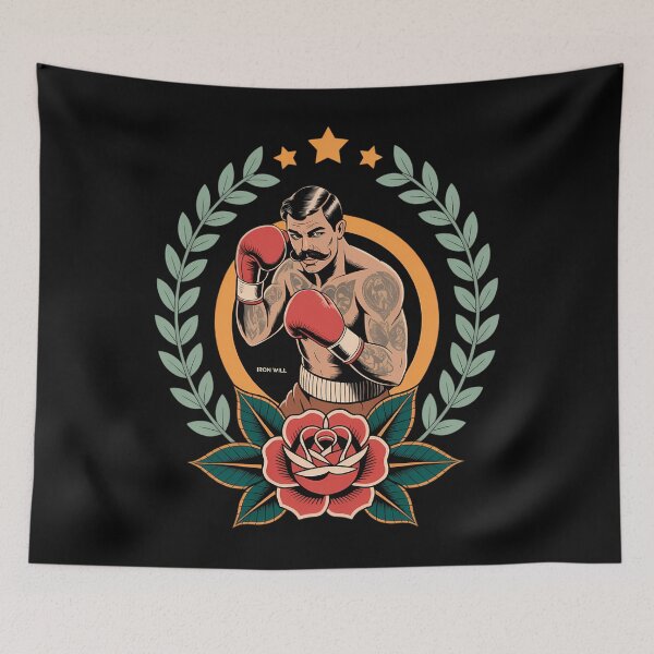 Item preview, American Traditional Boxer Old School Tattoo Flash Boxing designed and sold by PunkNation-Arts.