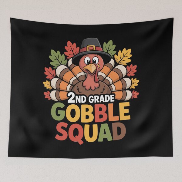 Item preview, 2nd Grade Gobble Squad Fun Thanksgiving Turkey designed and sold by ticlitule.