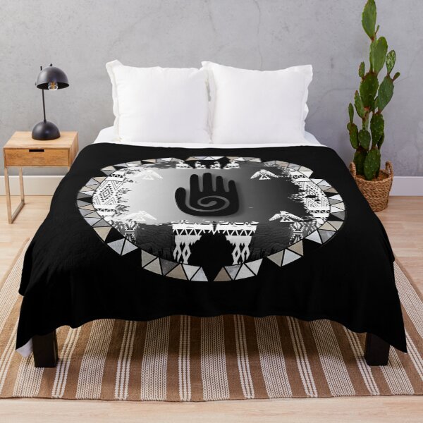 Item preview,  Hopi Indian Healing Hand With Tribal Symbol Pattern In Black And White designed and sold by Edneist22.
