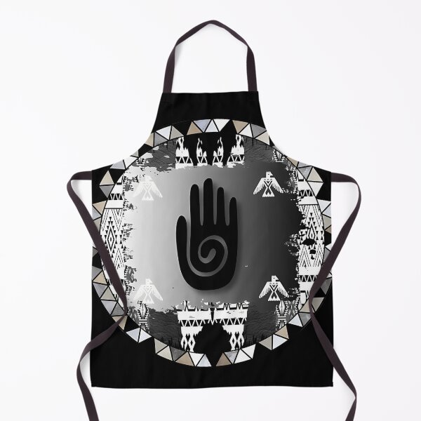 Item preview, Hopi Indian Healing Hand With Tribal Symbol Pattern In Black And White designed and sold by Edneist22.