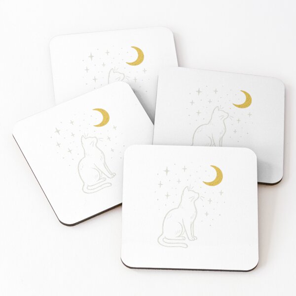Item preview, Cat and Moon – Minimalist Starry Night Illustration designed and sold by raresiacob3.