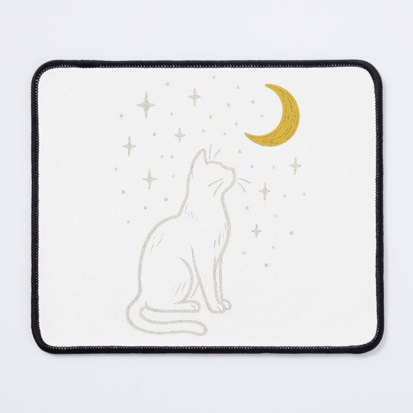 Item preview, Cat and Moon – Minimalist Starry Night Illustration designed and sold by raresiacob3.