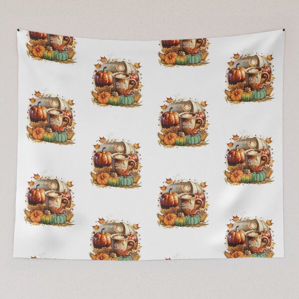 Item preview, Good Morning Fall Coffee with Pumpkins and Autumn Leaves designed and sold by Medeea Publishing.