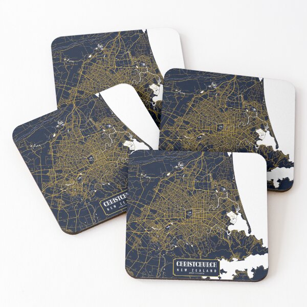 Item preview, Christchurch City Map of New Zealand - Gold Art Deco designed and sold by deMAP.