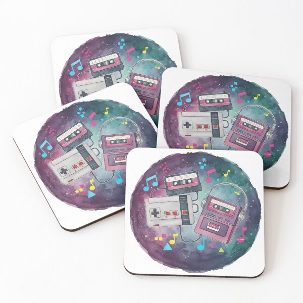 Item preview, Nostalgia 80 cassette watercolor painting handmade  designed and sold by AMAOZ.