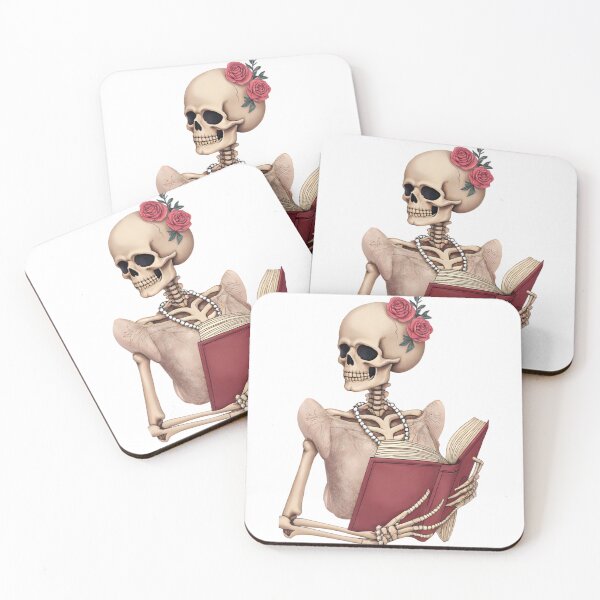 Item preview, Bookish Skeleton with Roses designed and sold by Vividdesignsau.