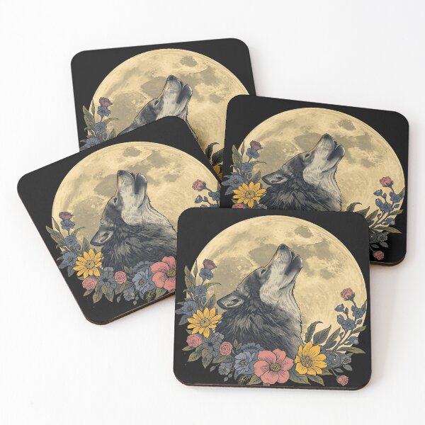 Item preview, Wolf & Flowers designed and sold by Myriad Finds.