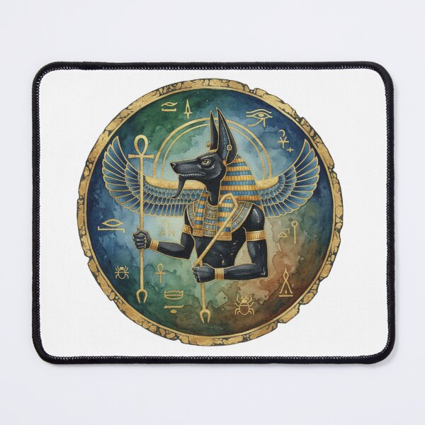 Item preview, Egyptian Anubis watercolor design handmade design designed and sold by AMAOZ.