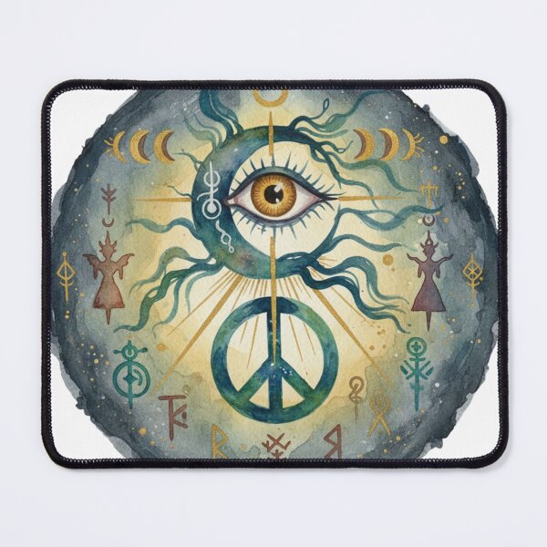 Item preview, Real old protecting Talisman watercolor design handmade  designed and sold by AMAOZ.