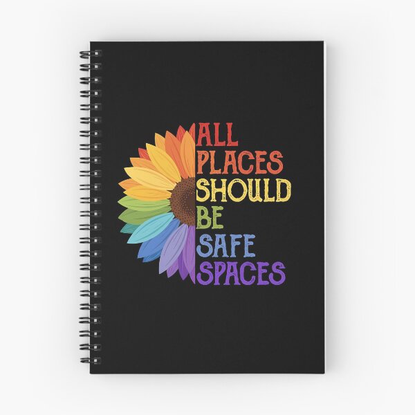 Item preview, Rainbow Sunflower Quote Art – All Places Should Be Safe Spaces – Colorful Positive Design designed and sold by DreamiCanvas.