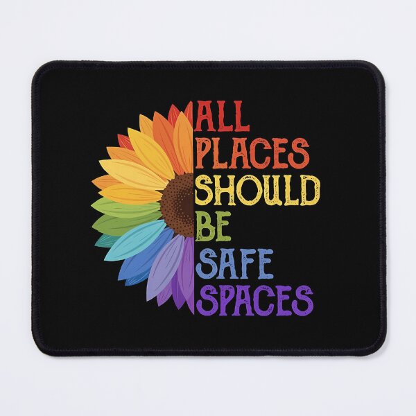Item preview, Rainbow Sunflower Quote Art – All Places Should Be Safe Spaces – Colorful Positive Design designed and sold by DreamiCanvas.
