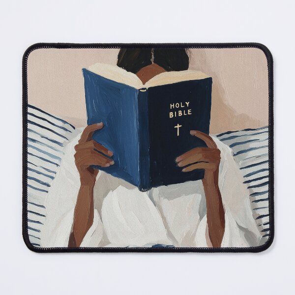 Item preview, Black Girl Reading Bible in Bed, Christian Art designed and sold by mvider82.