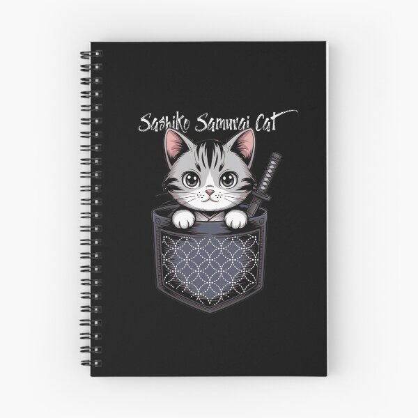 Item preview, Pocket Samurai Cat with Japanese Sashiko Embroidery designed and sold by Ania_BM.