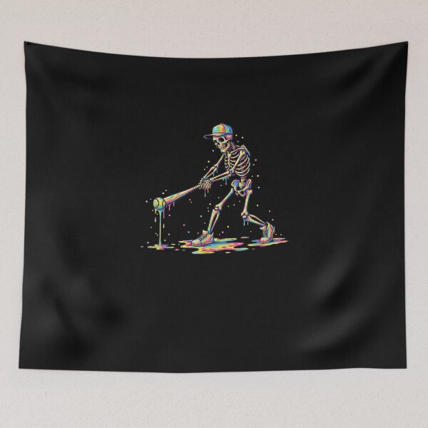 Item preview, Skelton Playing Baseball Halloween Baseball Drip Boys designed and sold by merlinnears.