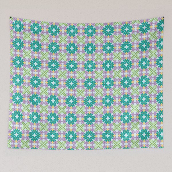 Item preview, green yellow flowers garden bouquet seamless colorful repeat pattern designed and sold by Abrahamjrnd.