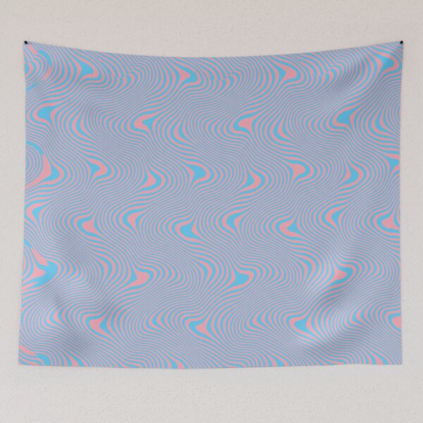 Item preview, Blank Greetings Card, Illusion Art in Blue and Pink, Trans Optical Illusion Art designed and sold by CharlottePlaceArt.