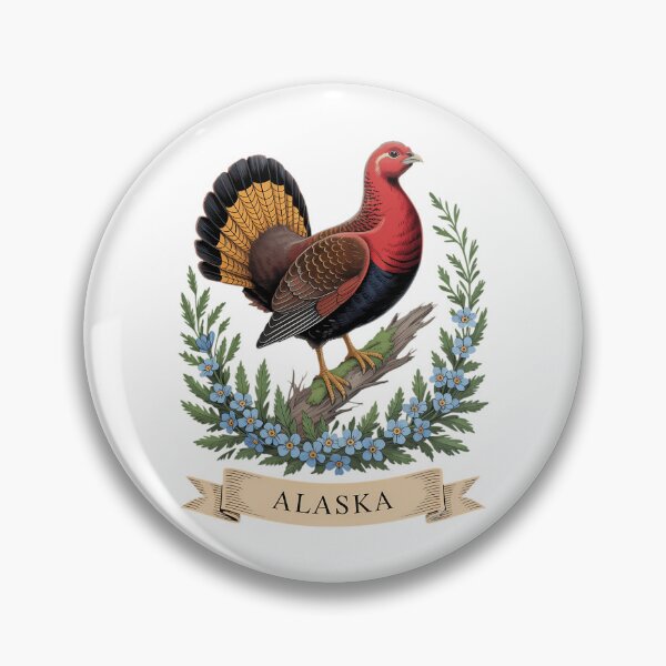 Item preview, Alaska Willow Ptarmigan Bird and Forget-Me-Not Flower designed and sold by Moon-Ape.