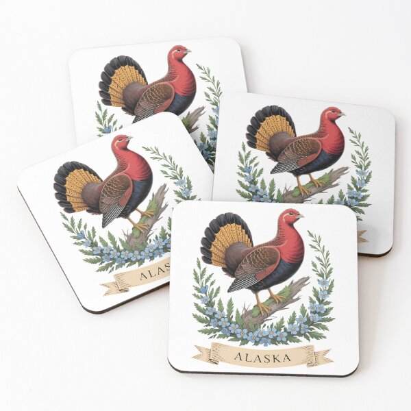 Item preview, Alaska Willow Ptarmigan Bird and Forget-Me-Not Flower designed and sold by Moon-Ape.