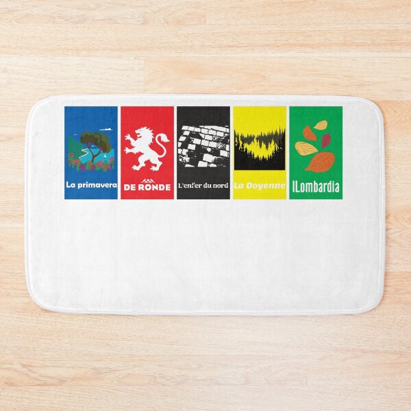 Item preview, The 5 Monuments - cycling races designed and sold by la socquette légère.