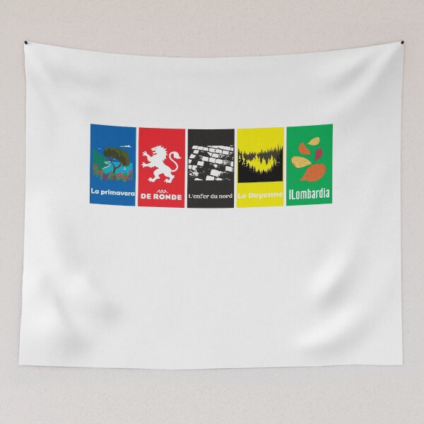 Item preview, The 5 Monuments - cycling races designed and sold by la socquette légère.