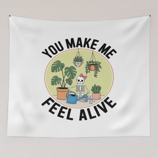 Item preview, You Make Me Feel Alive Skeleton Plants Garden Lady   designed and sold by procionartss.