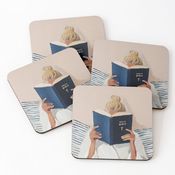 Item preview, Blond Girl Reading Bible, Christian Girl Art designed and sold by mvider82.