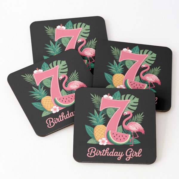 Item preview, 7th Birthday Tropical Flamingo Hawaii 7 Year Old Girl designed and sold by VENOM0RIOT.