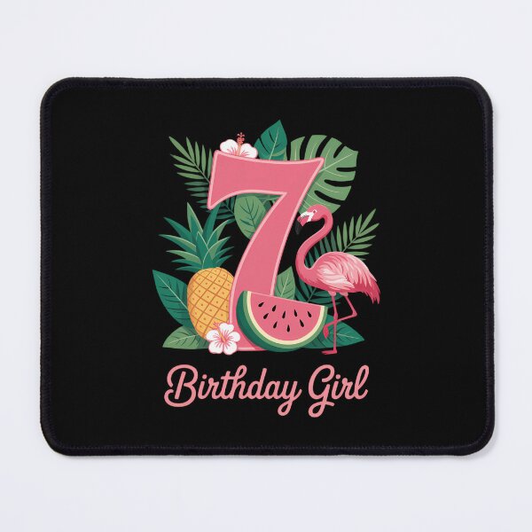 Item preview, 7th Birthday Tropical Flamingo Hawaii 7 Year Old Girl designed and sold by VENOM0RIOT.