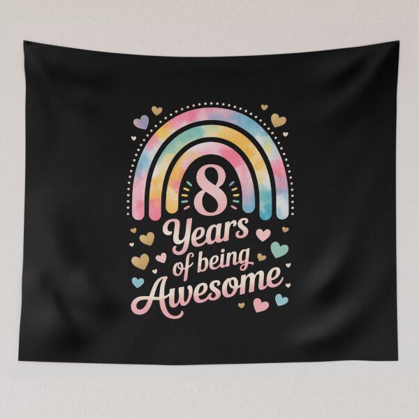 Item preview, 8 Years Of Being Awesome Rainbow Tie Dye 8th Birthday Girl designed and sold by VENOM0RIOT.
