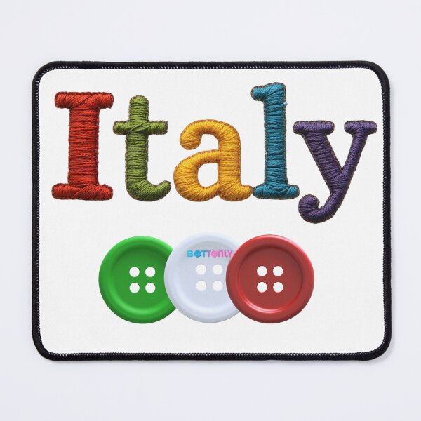 Item preview, Italy with Tricolor Buttons – Buttonly Embroidered Design designed and sold by Drawcad3d.