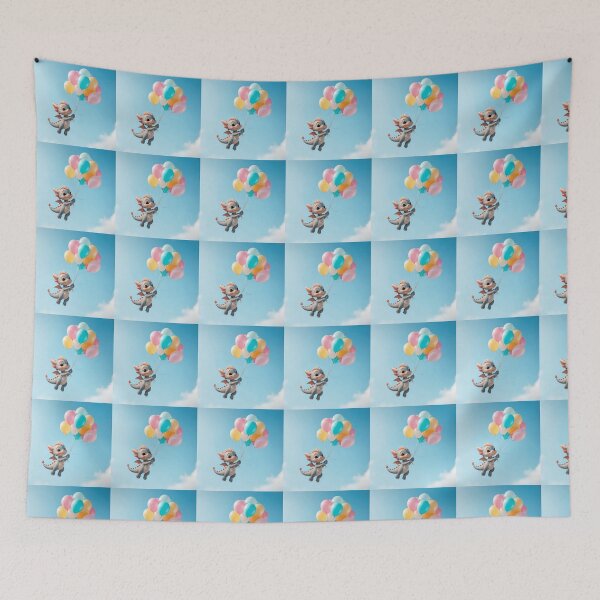 Item preview, Cute Dragon Flying with Balloons designed and sold by logocity63.