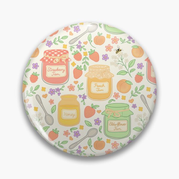 Item preview, Cottage Core Jam and Honey Jars with Flowers and Bee designed and sold by Studio Pico.