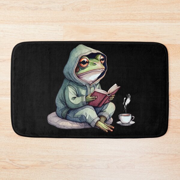 Item preview, Cozy Frog Reading with Coffee – Cottagecore Aesthetic designed and sold by Ombrya.