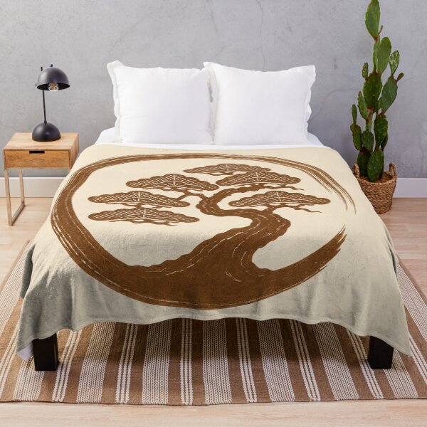 Item preview, Zen Bonsai Tree in Enso Circle – Sepia Ink Illustration designed and sold by Broken Minimalister.