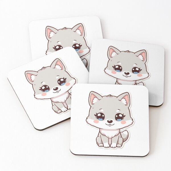 Item preview, Kawaii Wolf – Cute Chibi Wolf Cartoon Illustration designed and sold by KawaiiAI-Art.