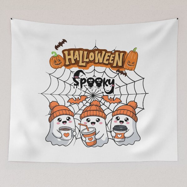 Item preview, Spooky Coffee Crew - Cute Halloween Ghosts designed and sold by DesignsbySisco.