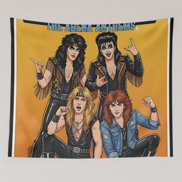 Item preview, Wildfire Riot – The Arena Anthems 80s Glam Rock Band Poster designed and sold by michaelolsonciz.