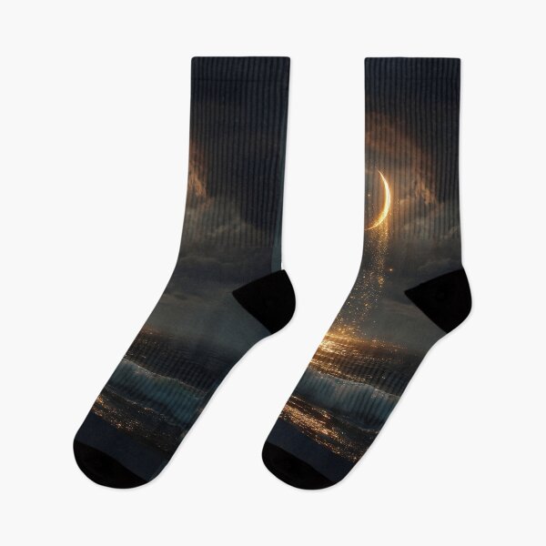 Item preview, Golden Moon Falling Into the Ocean designed and sold by Guesso.