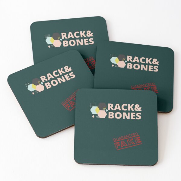 Item preview, RACK &amp_ BONES Guaranteed Fake - Funny fake copied logo design designed and sold by LandMeetSky.