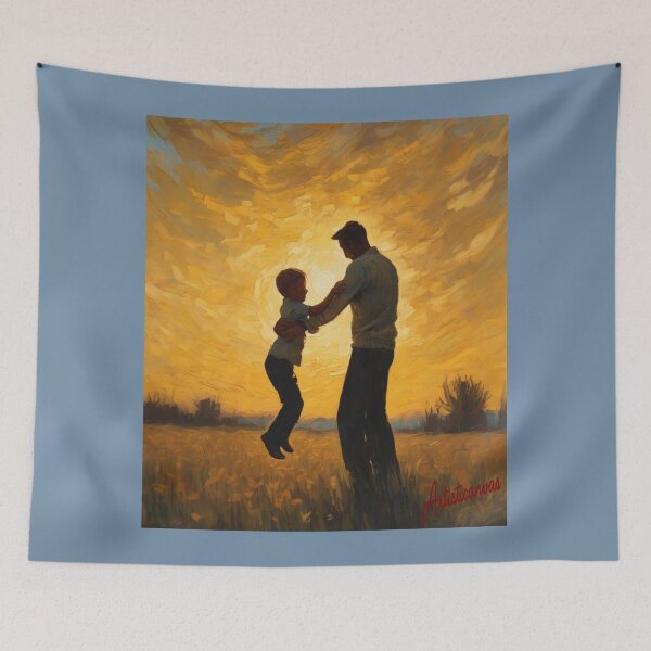 Item preview, "Golden Bond: Father and Son at Sunset" designed and sold by Artisticanvas.