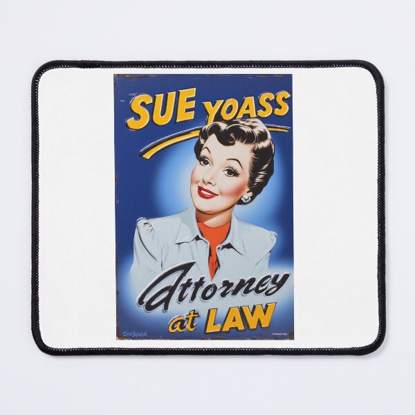 Item preview, Sue Yoass enamel sign. Spoof lawyer. designed and sold by IanBakerToons.