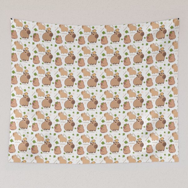 Item preview, Kawaii Capybara Clover Pattern designed and sold by yonishop99.