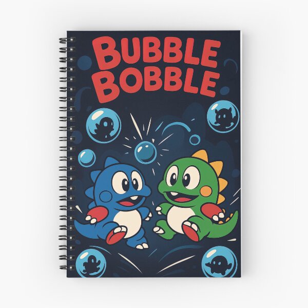 Aperçu de l'œuvre Bubble Bobble Jeu d'arcade rétro classique créée et vendue par Retr0Tshirts.