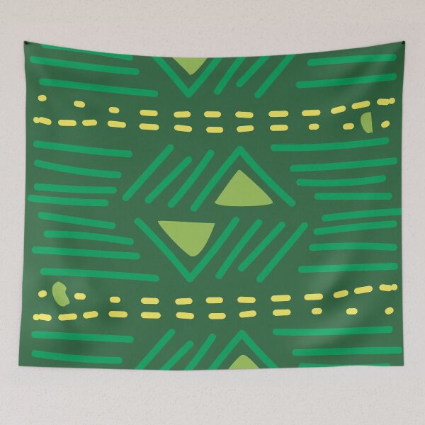 Item preview, Authentic green bogolan pattern designed and sold by Wolagno.