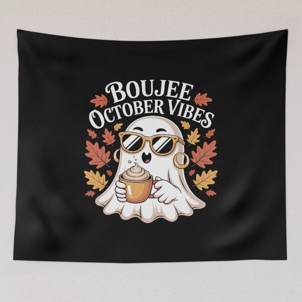Item preview, Boujee October Vibes Ghost Halloween - the perfect gift for pumpkin spice lovers, spooky season fans, and anyone who adores cozy autumn vibes. designed and sold by ZyziowskyArt.