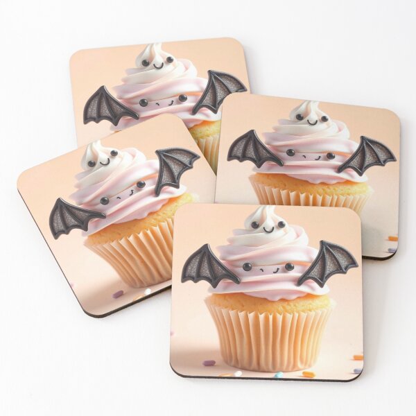 Item preview, Kawaii Bat Cupcake – Cute Ghost Halloween Dessert Shirt designed and sold by ArmaanArts.