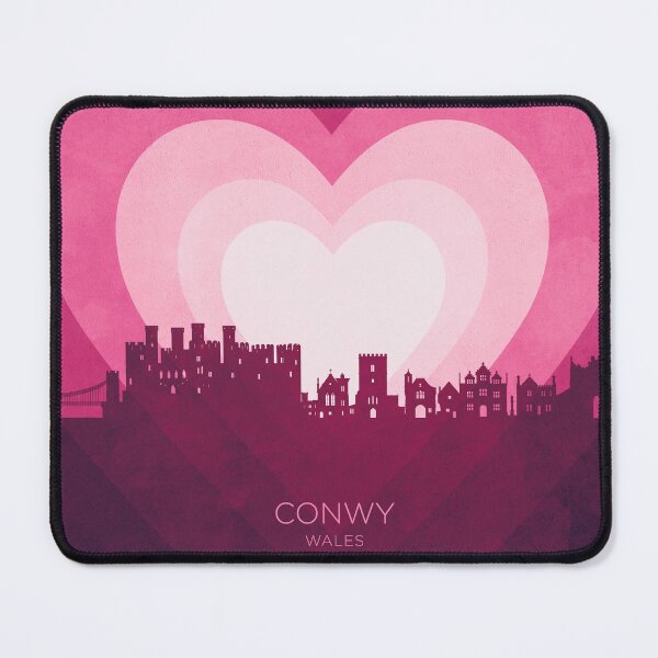 Item preview, Conwy Wales Skyline Hearts Pink designed and sold by ArtPrints.